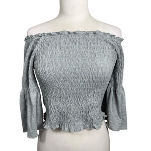 Baevely Off the Shoulder Top, Size L, Grey